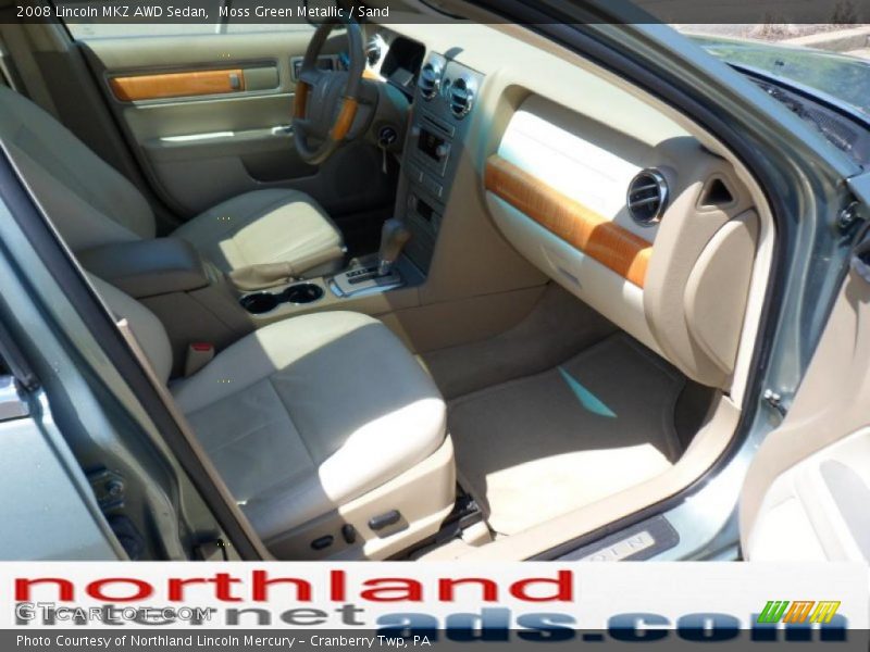 Moss Green Metallic / Sand 2008 Lincoln MKZ AWD Sedan