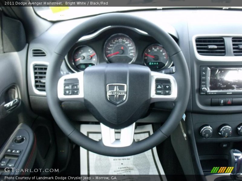 Bright White / Black/Red 2011 Dodge Avenger Mainstreet