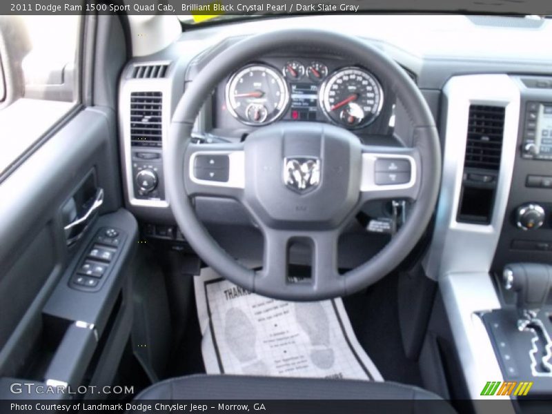 Brilliant Black Crystal Pearl / Dark Slate Gray 2011 Dodge Ram 1500 Sport Quad Cab