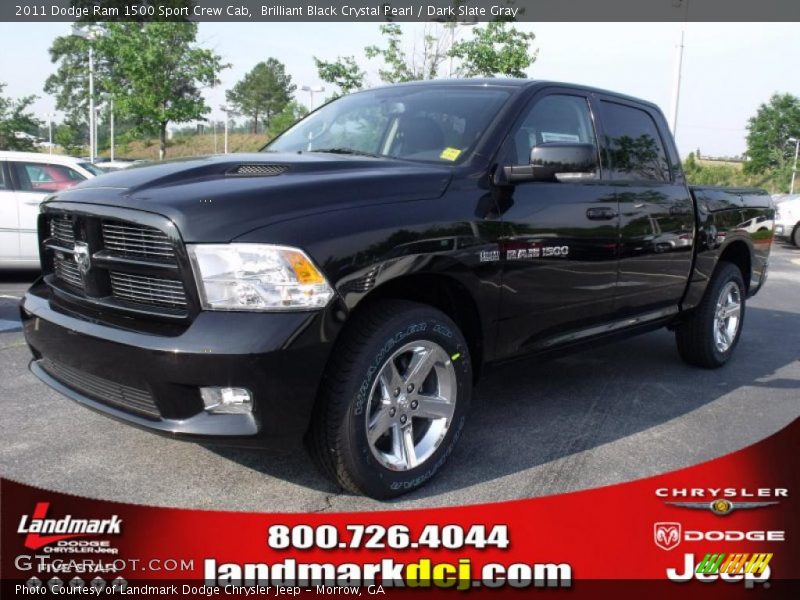 Brilliant Black Crystal Pearl / Dark Slate Gray 2011 Dodge Ram 1500 Sport Crew Cab