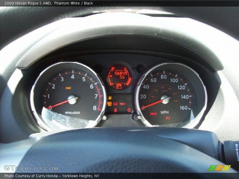 Phantom White / Black 2009 Nissan Rogue S AWD