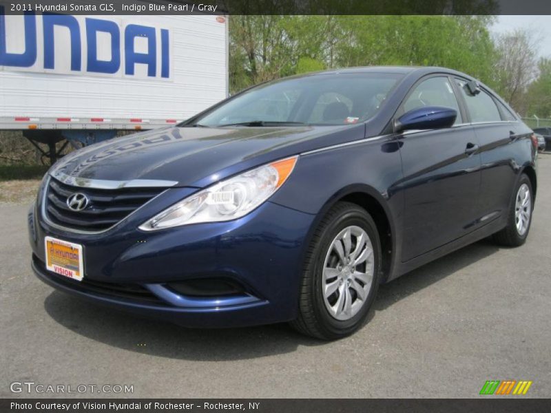 Indigo Blue Pearl / Gray 2011 Hyundai Sonata GLS