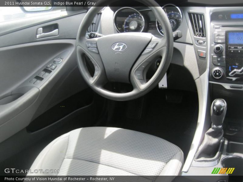 Indigo Blue Pearl / Gray 2011 Hyundai Sonata GLS