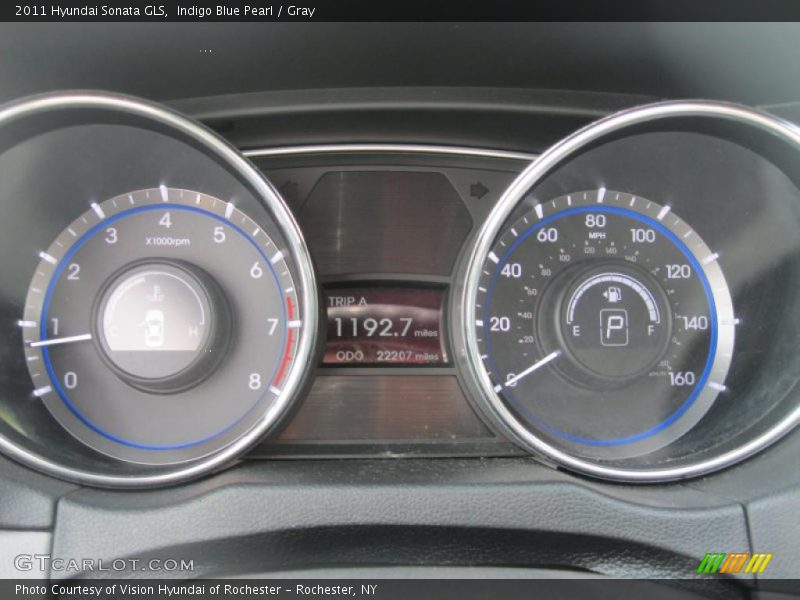 Indigo Blue Pearl / Gray 2011 Hyundai Sonata GLS