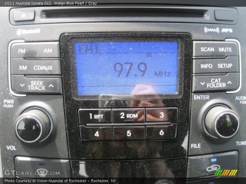 Indigo Blue Pearl / Gray 2011 Hyundai Sonata GLS
