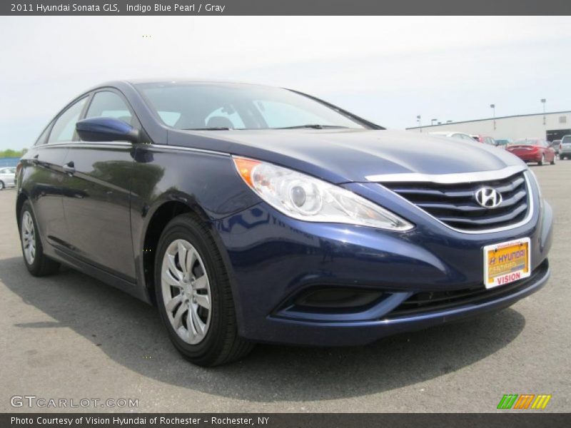 Indigo Blue Pearl / Gray 2011 Hyundai Sonata GLS