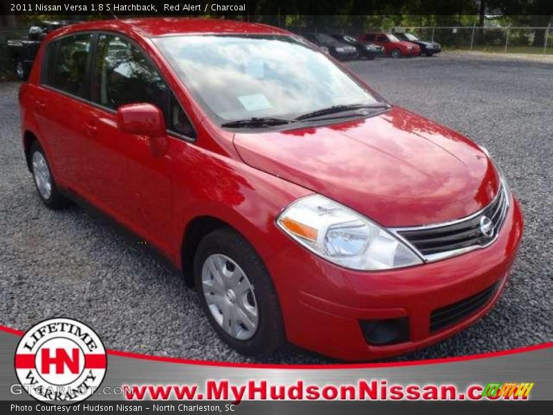 Red Alert / Charcoal 2011 Nissan Versa 1.8 S Hatchback