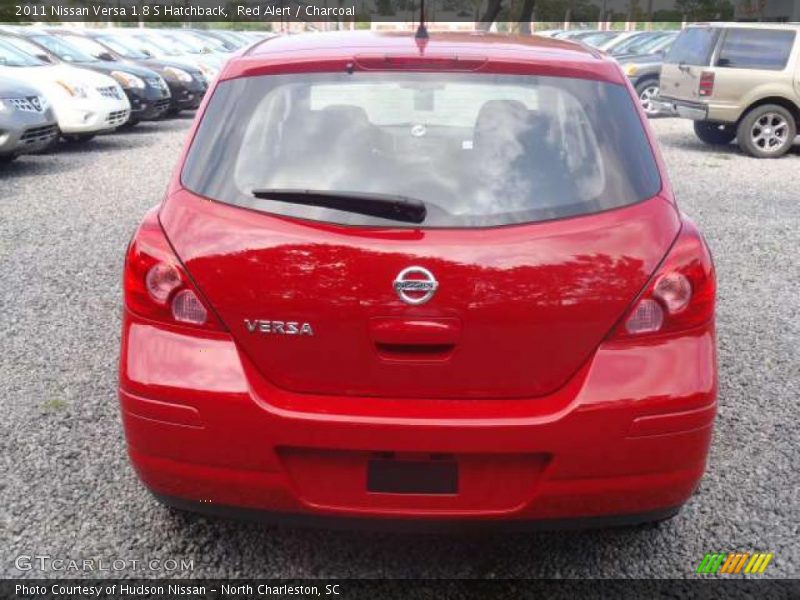 Red Alert / Charcoal 2011 Nissan Versa 1.8 S Hatchback