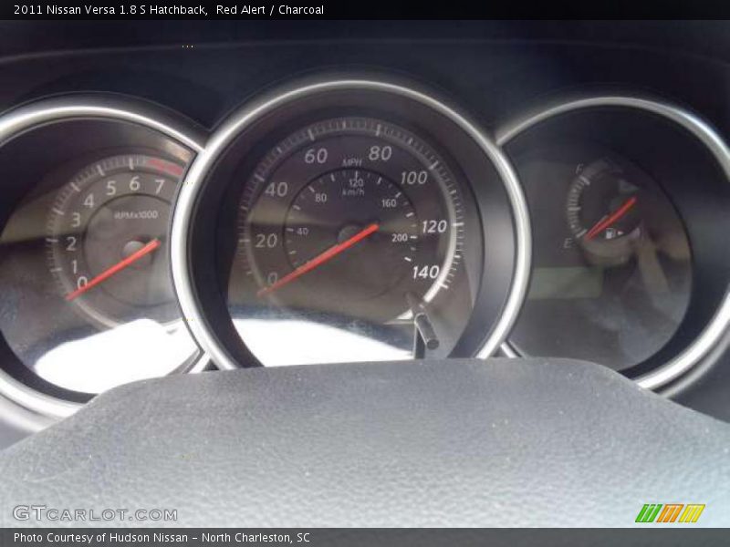 Red Alert / Charcoal 2011 Nissan Versa 1.8 S Hatchback