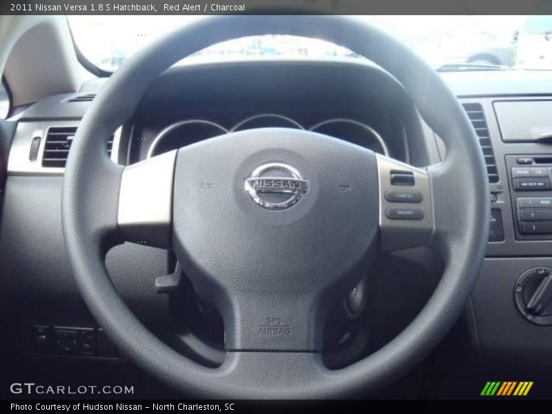 Red Alert / Charcoal 2011 Nissan Versa 1.8 S Hatchback