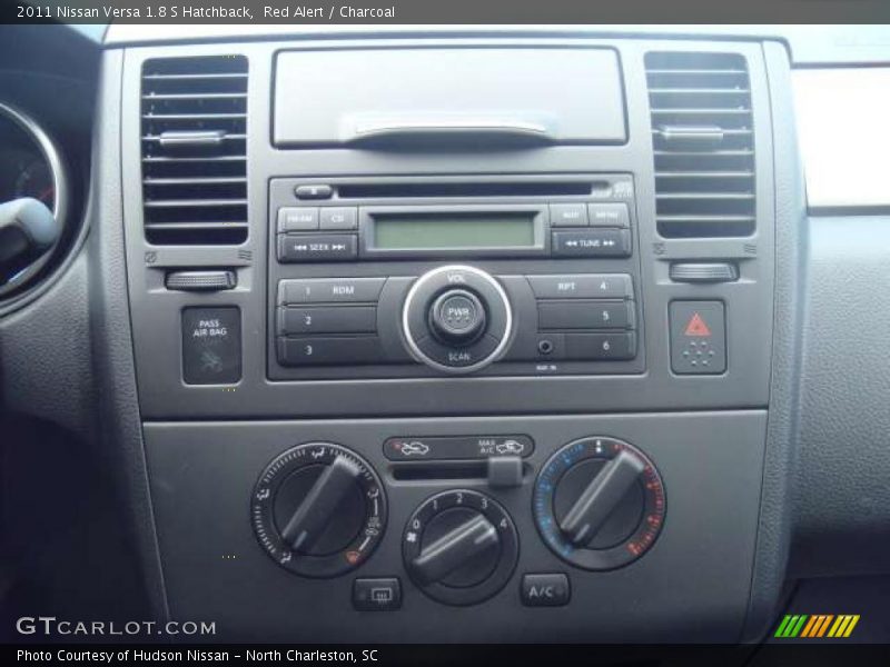 Red Alert / Charcoal 2011 Nissan Versa 1.8 S Hatchback
