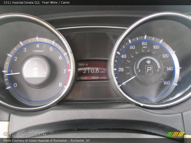 Pearl White / Camel 2011 Hyundai Sonata GLS
