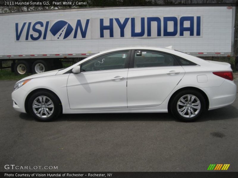 Pearl White / Camel 2011 Hyundai Sonata GLS