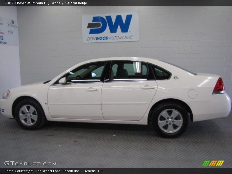 White / Neutral Beige 2007 Chevrolet Impala LT