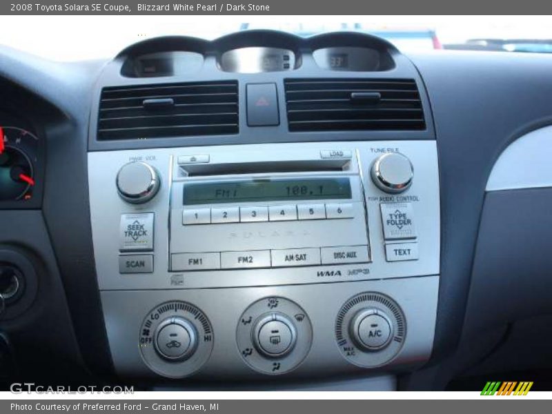 Blizzard White Pearl / Dark Stone 2008 Toyota Solara SE Coupe