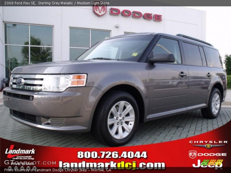Sterling Grey Metallic / Medium Light Stone 2009 Ford Flex SE