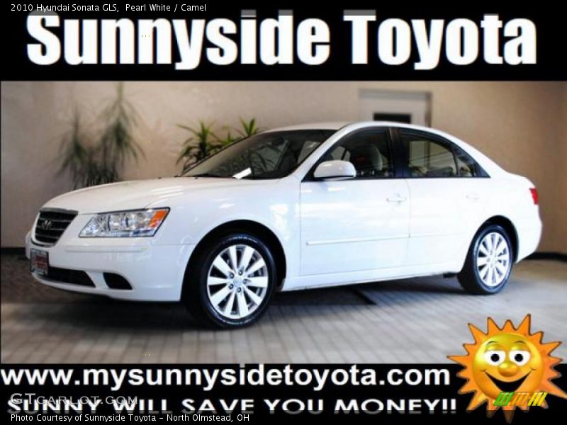 Pearl White / Camel 2010 Hyundai Sonata GLS