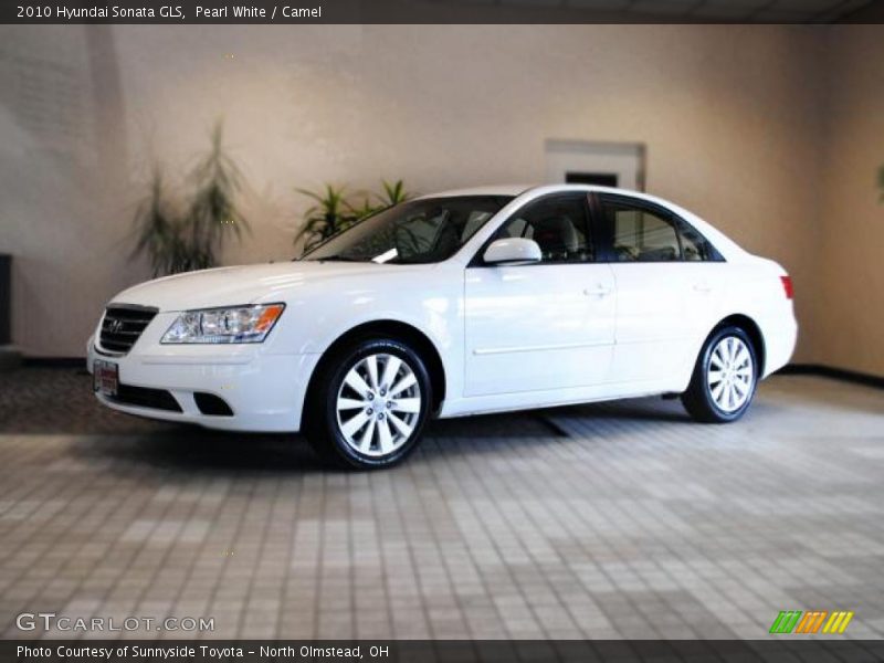 Pearl White / Camel 2010 Hyundai Sonata GLS