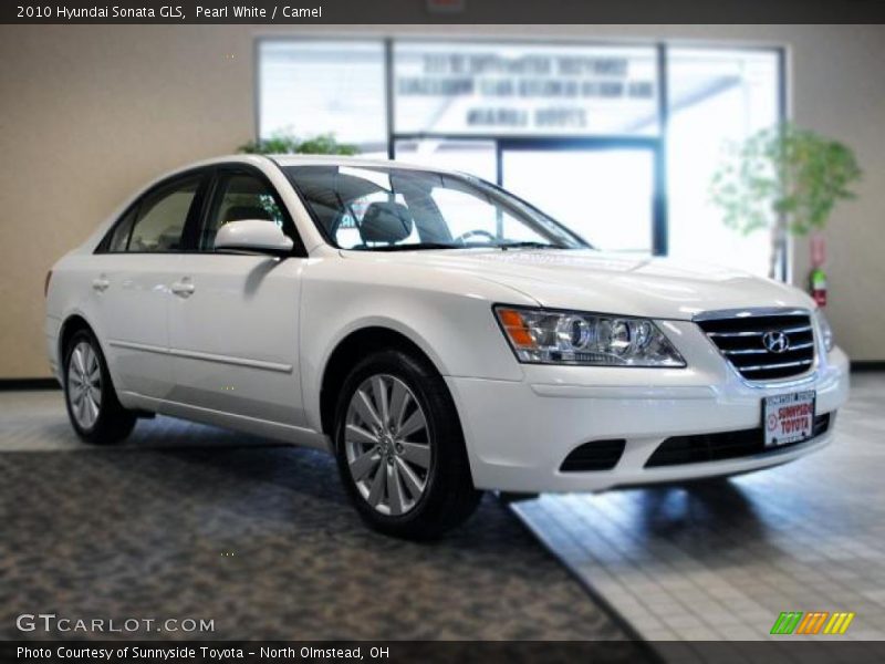 Pearl White / Camel 2010 Hyundai Sonata GLS