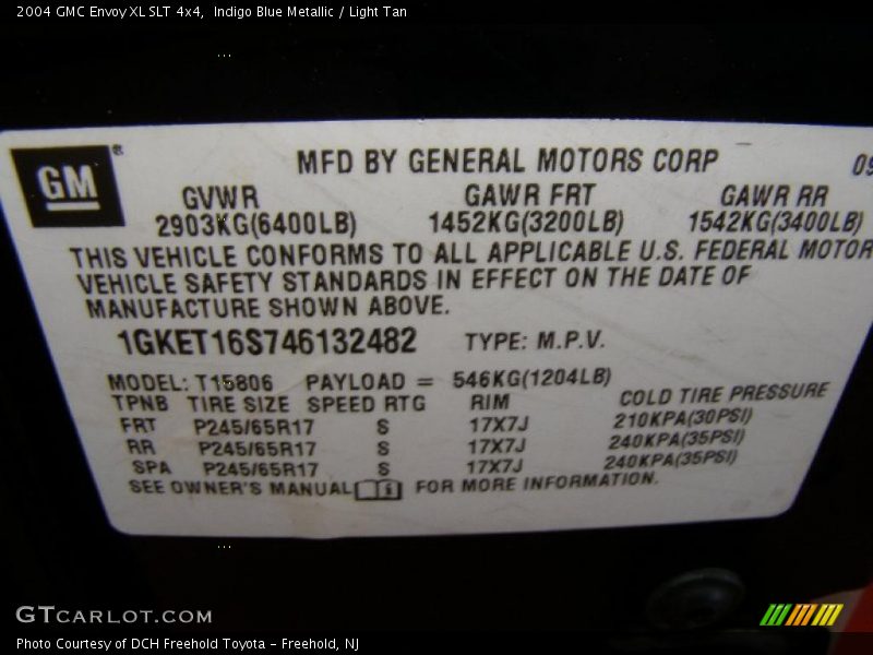 Indigo Blue Metallic / Light Tan 2004 GMC Envoy XL SLT 4x4