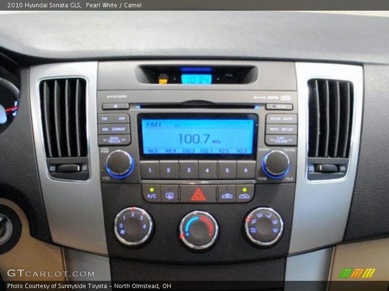 Pearl White / Camel 2010 Hyundai Sonata GLS