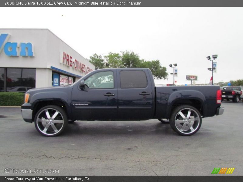 Midnight Blue Metallic / Light Titanium 2008 GMC Sierra 1500 SLE Crew Cab
