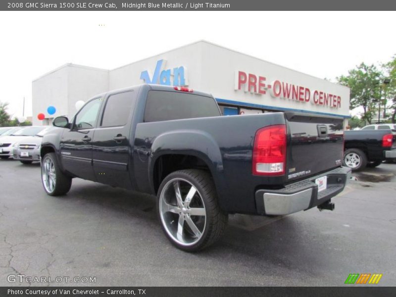 Midnight Blue Metallic / Light Titanium 2008 GMC Sierra 1500 SLE Crew Cab