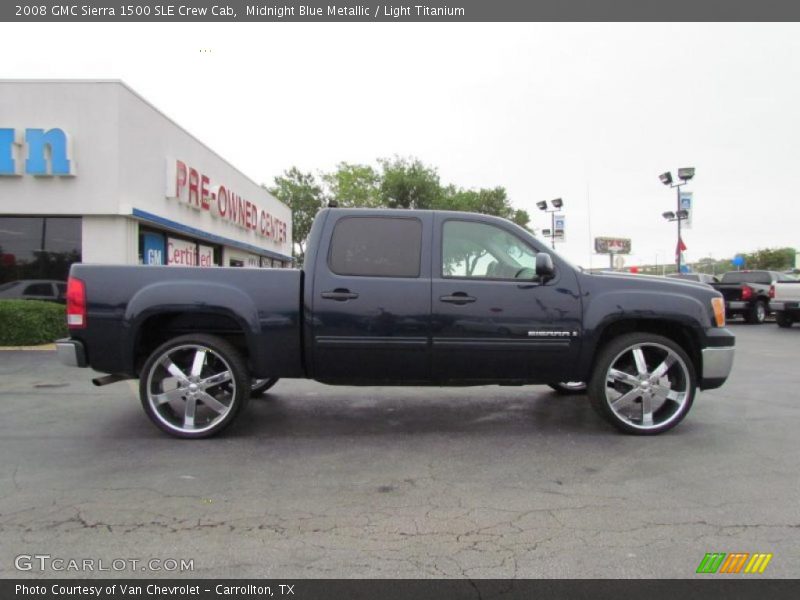 Midnight Blue Metallic / Light Titanium 2008 GMC Sierra 1500 SLE Crew Cab
