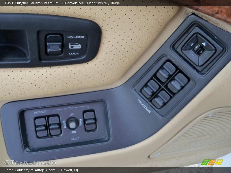 Controls of 1991 LeBaron Premium LX Convertible