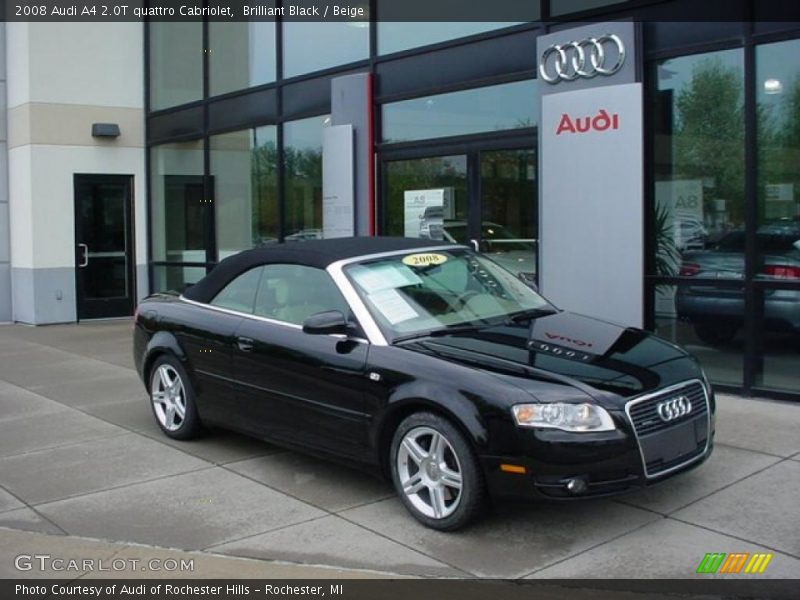 Brilliant Black / Beige 2008 Audi A4 2.0T quattro Cabriolet