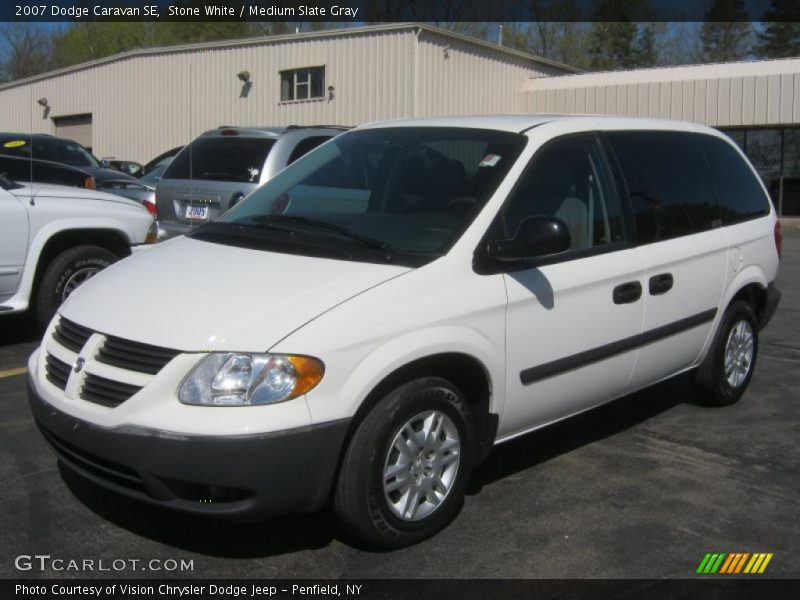 Stone White / Medium Slate Gray 2007 Dodge Caravan SE