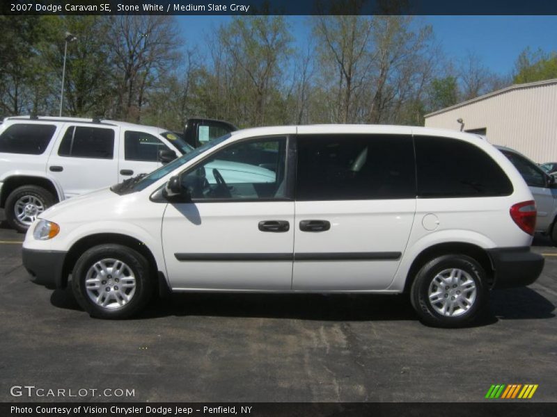Stone White / Medium Slate Gray 2007 Dodge Caravan SE
