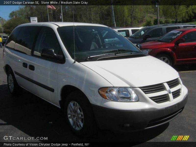 Stone White / Medium Slate Gray 2007 Dodge Caravan SE