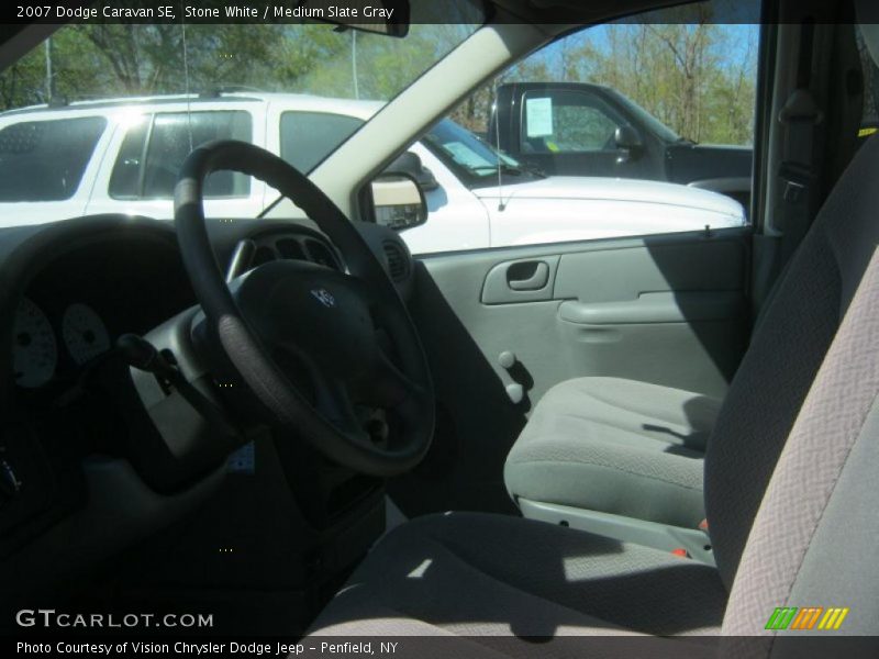 Stone White / Medium Slate Gray 2007 Dodge Caravan SE