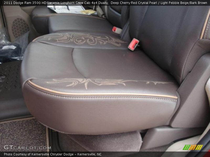 Deep Cherry Red Crystal Pearl / Light Pebble Beige/Bark Brown 2011 Dodge Ram 3500 HD Laramie Longhorn Crew Cab 4x4 Dually