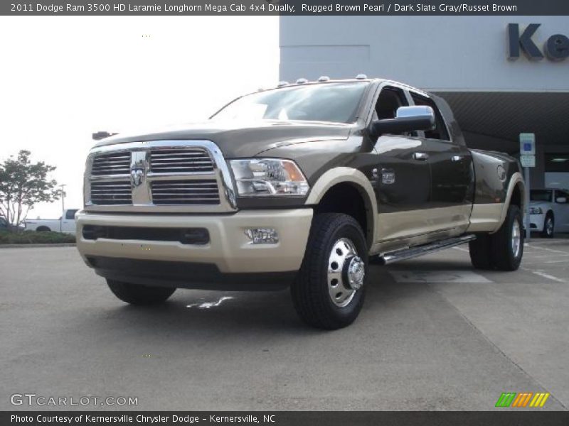 Rugged Brown Pearl / Dark Slate Gray/Russet Brown 2011 Dodge Ram 3500 HD Laramie Longhorn Mega Cab 4x4 Dually