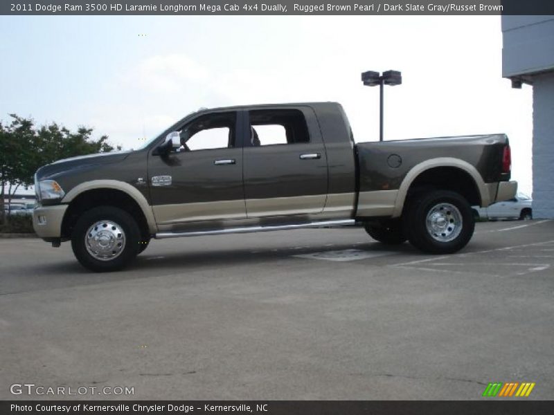 Rugged Brown Pearl / Dark Slate Gray/Russet Brown 2011 Dodge Ram 3500 HD Laramie Longhorn Mega Cab 4x4 Dually