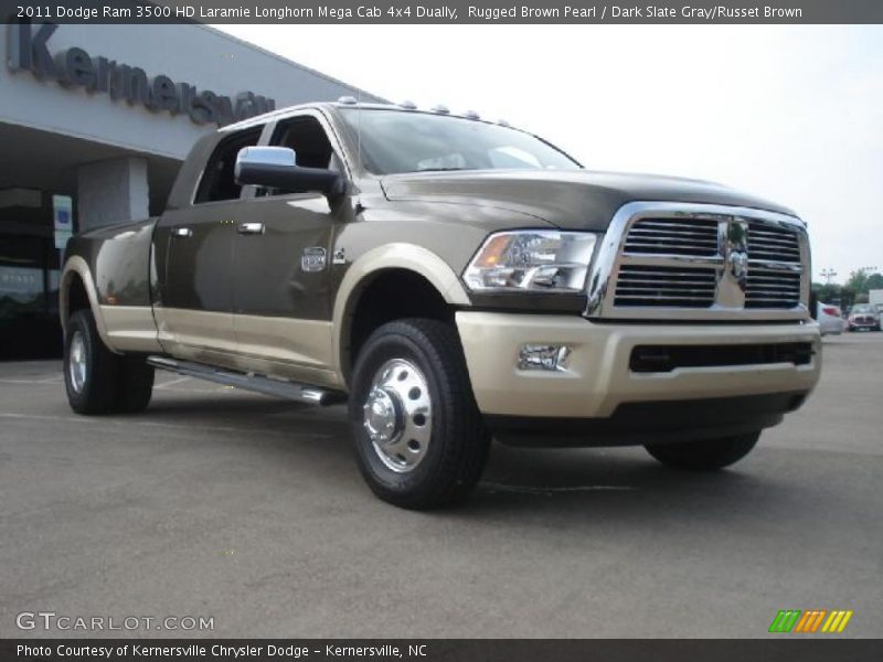 Rugged Brown Pearl / Dark Slate Gray/Russet Brown 2011 Dodge Ram 3500 HD Laramie Longhorn Mega Cab 4x4 Dually