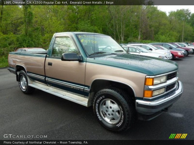 Emerald Green Metallic / Beige 1995 Chevrolet C/K K1500 Regular Cab 4x4