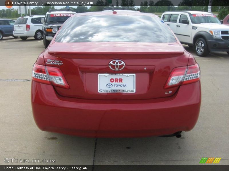 Barcelona Red Metallic / Ash 2011 Toyota Camry LE