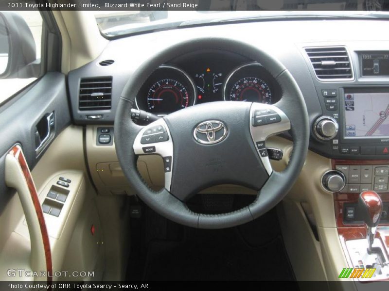 Blizzard White Pearl / Sand Beige 2011 Toyota Highlander Limited