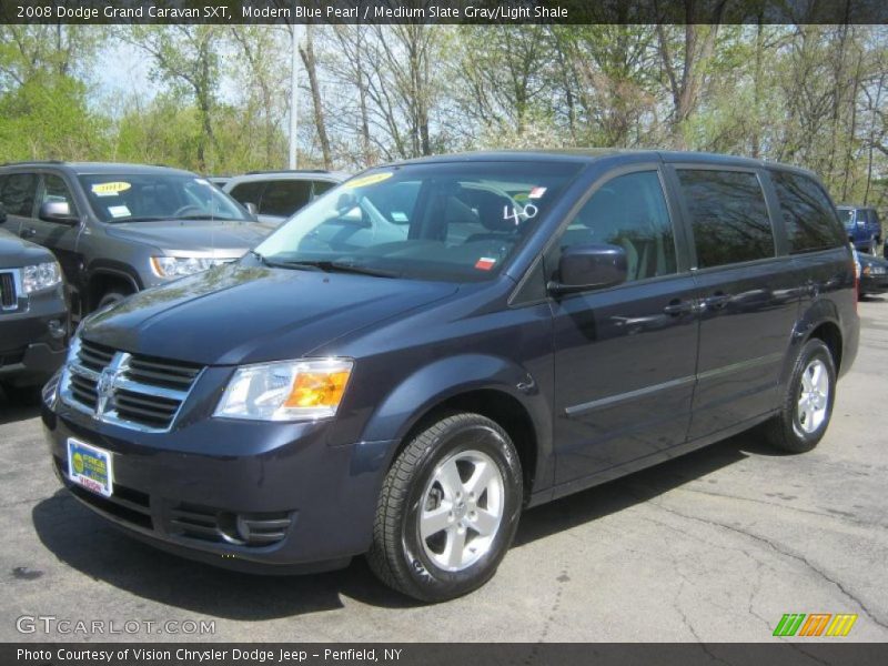 Modern Blue Pearl / Medium Slate Gray/Light Shale 2008 Dodge Grand Caravan SXT