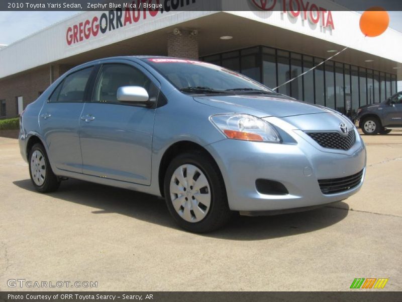 Zephyr Blue Mica / Bisque 2010 Toyota Yaris Sedan