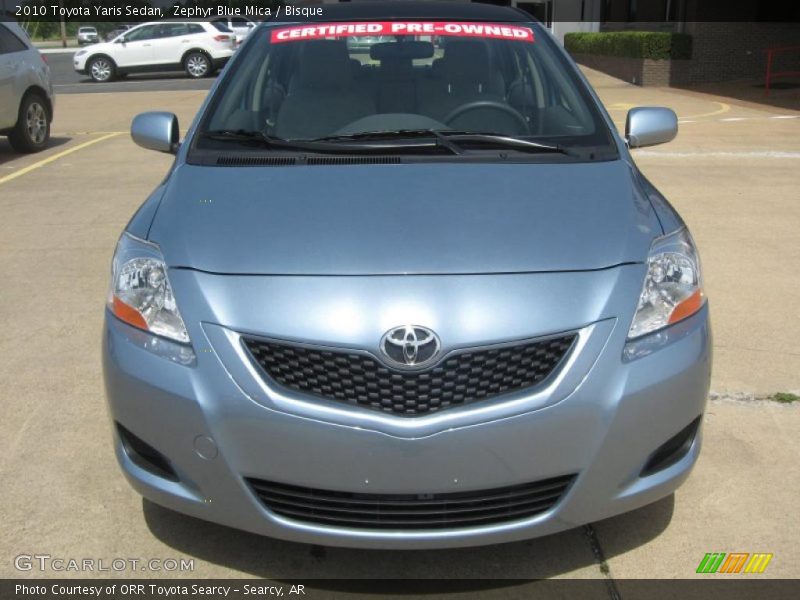 Zephyr Blue Mica / Bisque 2010 Toyota Yaris Sedan