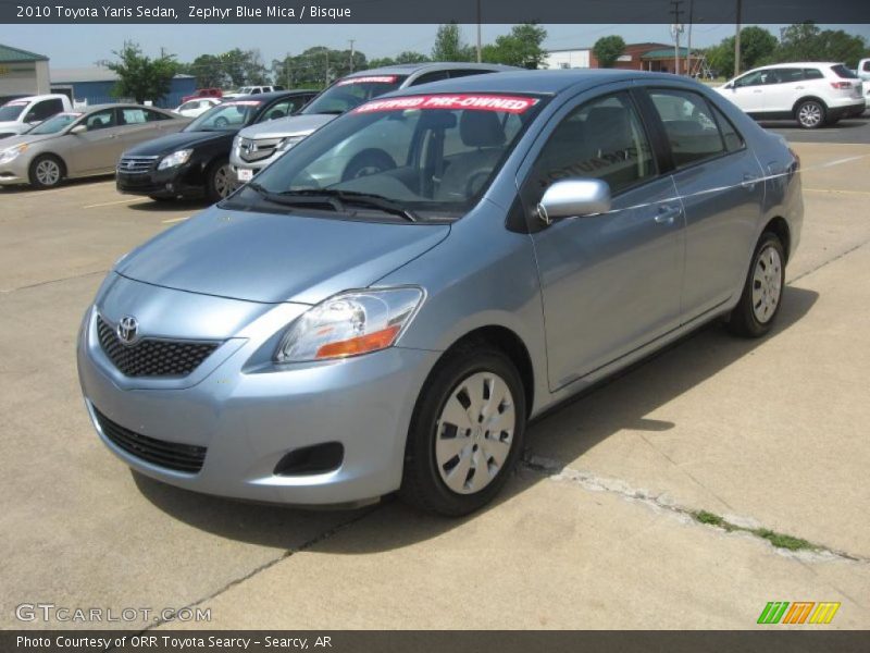 Zephyr Blue Mica / Bisque 2010 Toyota Yaris Sedan