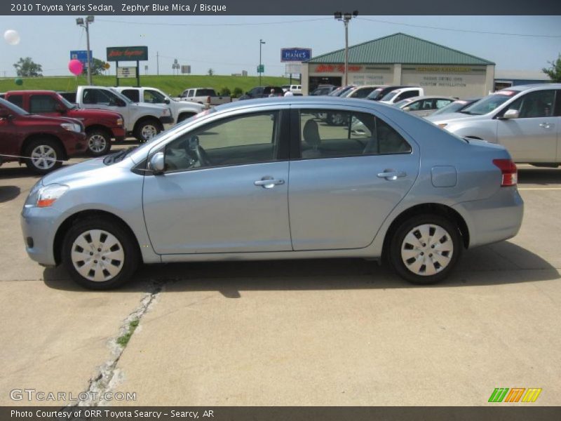 Zephyr Blue Mica / Bisque 2010 Toyota Yaris Sedan