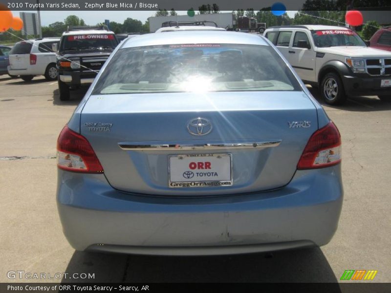 Zephyr Blue Mica / Bisque 2010 Toyota Yaris Sedan