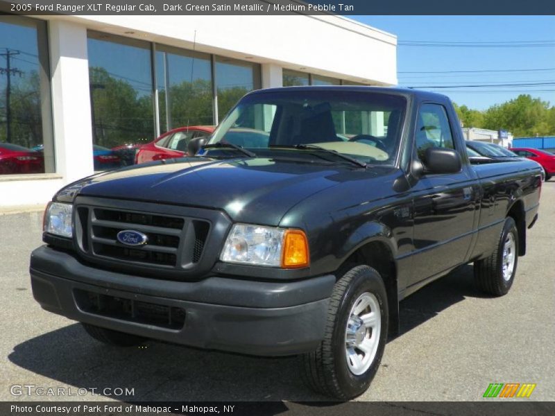 Dark Green Satin Metallic / Medium Pebble Tan 2005 Ford Ranger XLT Regular Cab