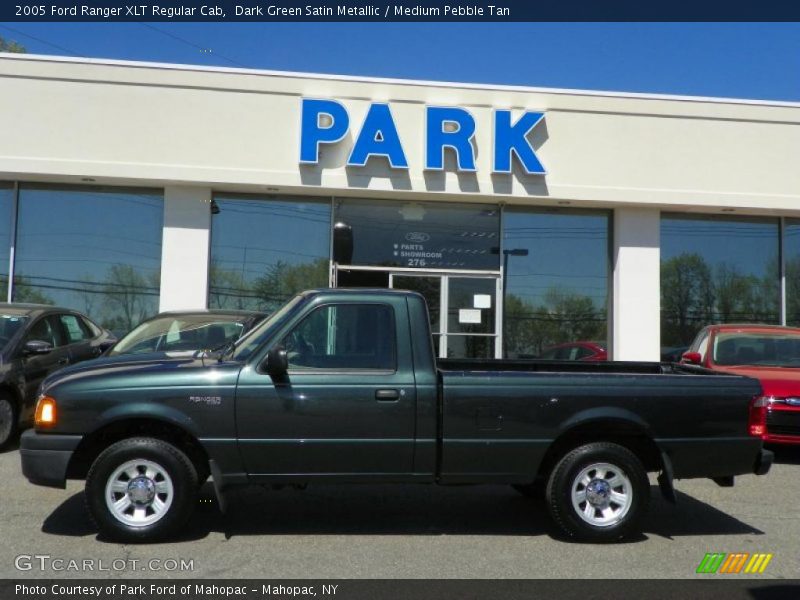 Dark Green Satin Metallic / Medium Pebble Tan 2005 Ford Ranger XLT Regular Cab