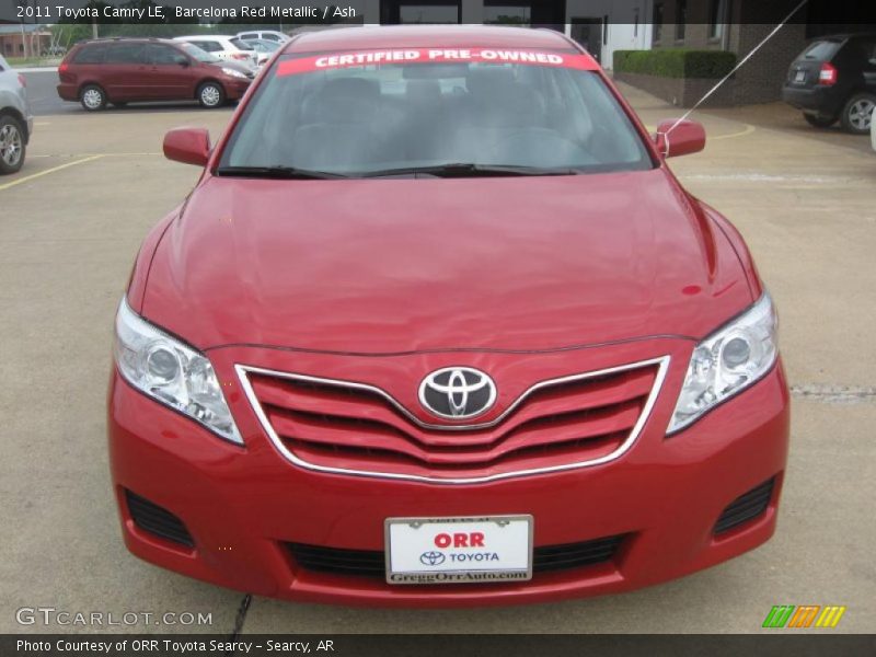 Barcelona Red Metallic / Ash 2011 Toyota Camry LE